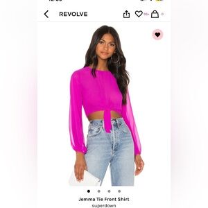 NWT SUPERDOWN GEMMA TIE FRONT SHIRT NWT! Sold out on revolve